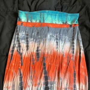 Love Culture tie dye maxi skirt OS